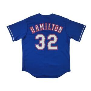 Majestic Jersey Texas Rangers Josh Hamilton #32 MLB Sewn Men's Sz L